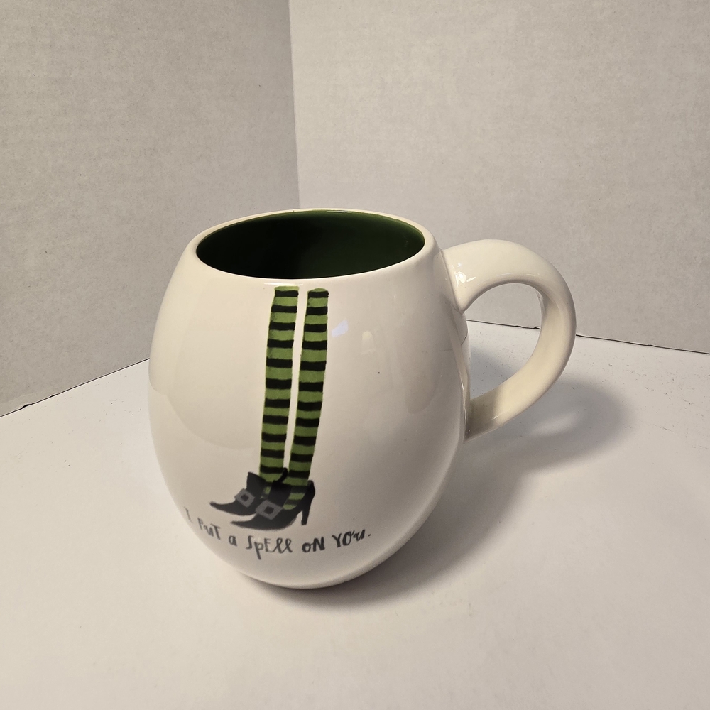 Rae Dunn Green and White Witch Mug‎ "I Put a Spell on You" #1